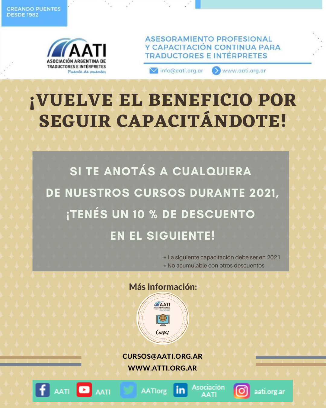 Beneficios para capacitaciones AATI