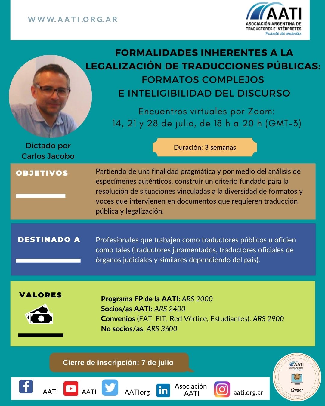 CERRADO: Formalidades inherentes a la legalización de traducciones públicas: Formatos complejos e inteligibilidad del discurso