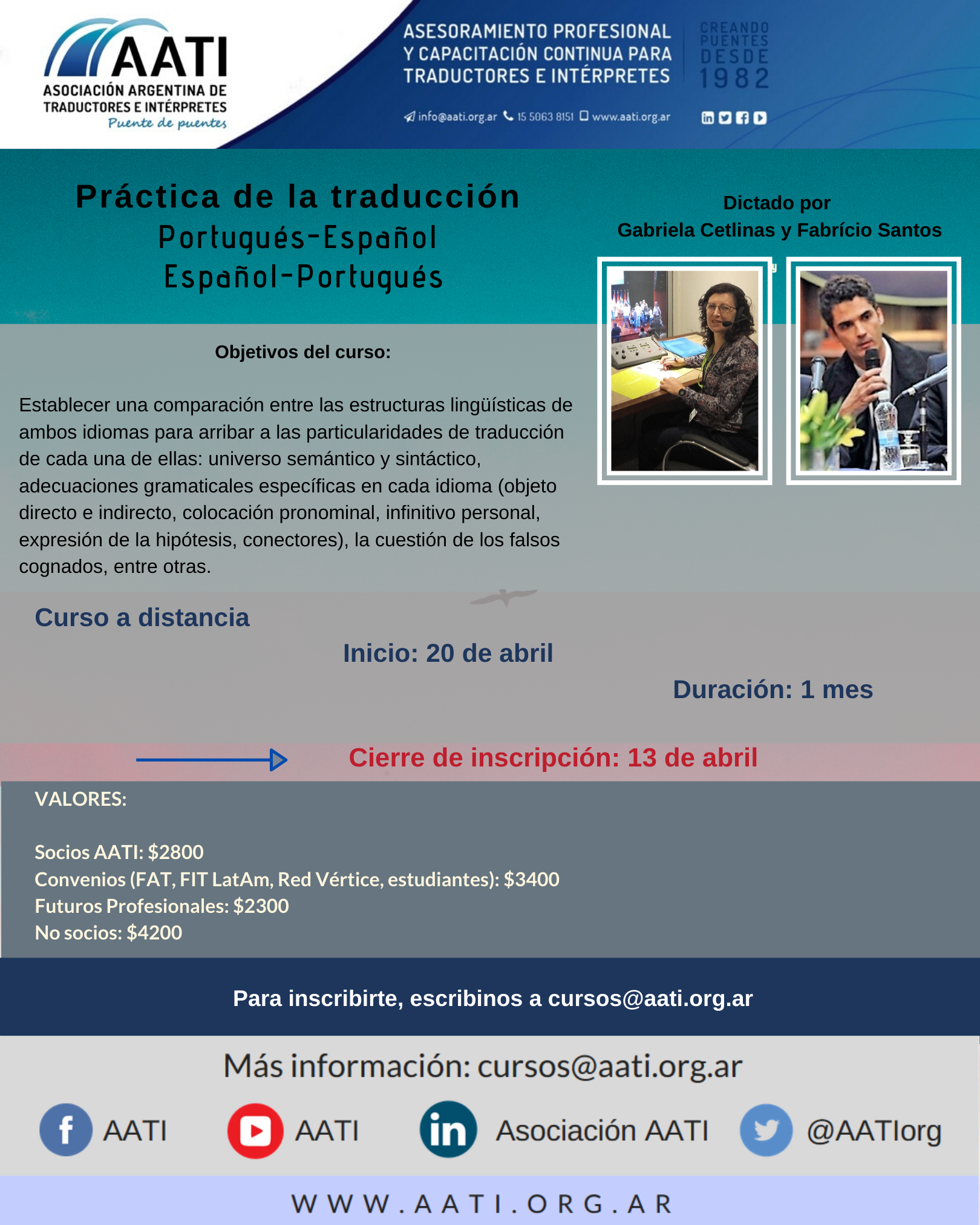 CERRADO: Práctica de la traducción directa e inversa portugués español