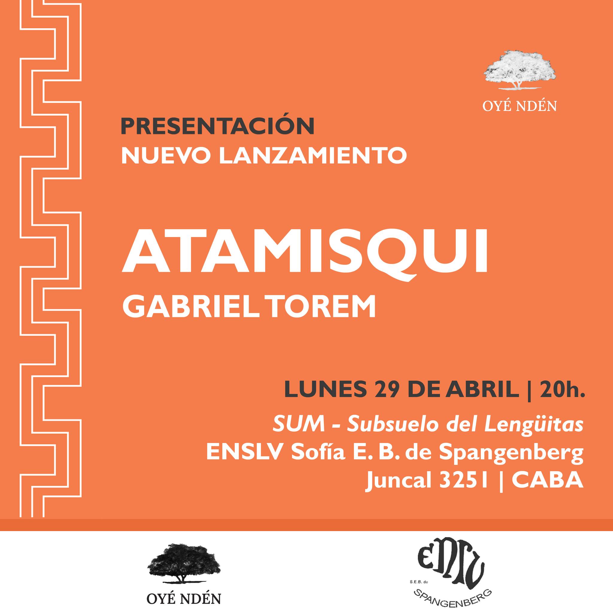 Presentación del libro Atamisqui de Gabriel Tórem