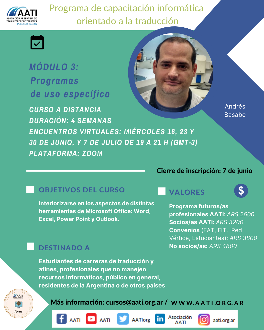 CERRADO: Módulo 3: Programas de uso específico (Programa de capacitación informática orientado a la traducción)
