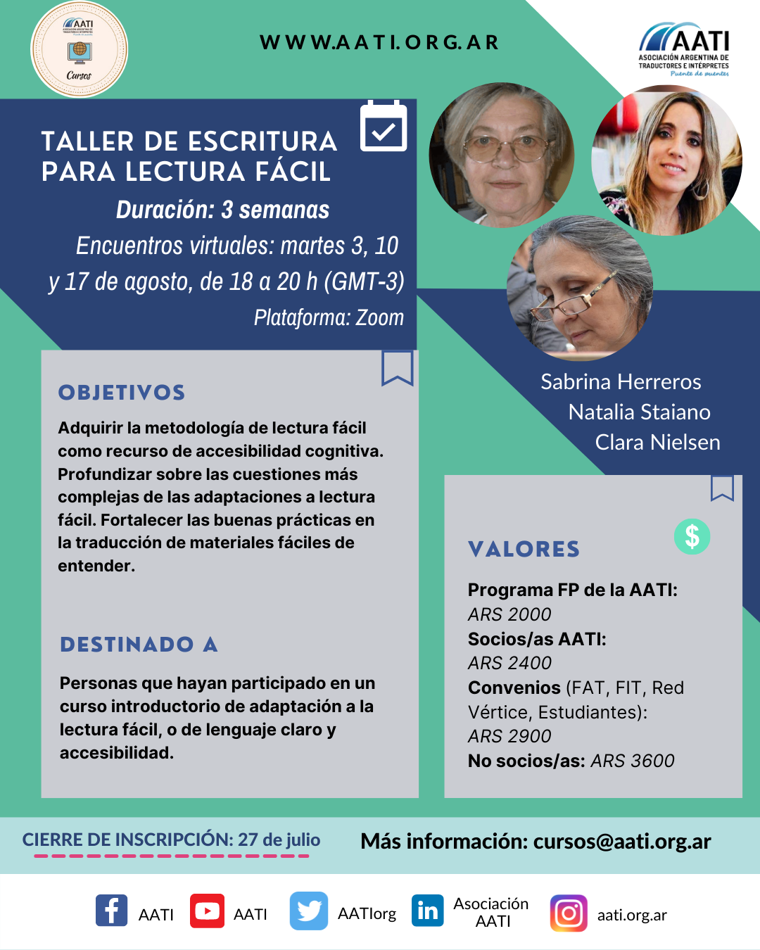 CERRADO: Taller de escritura para lectura fácil