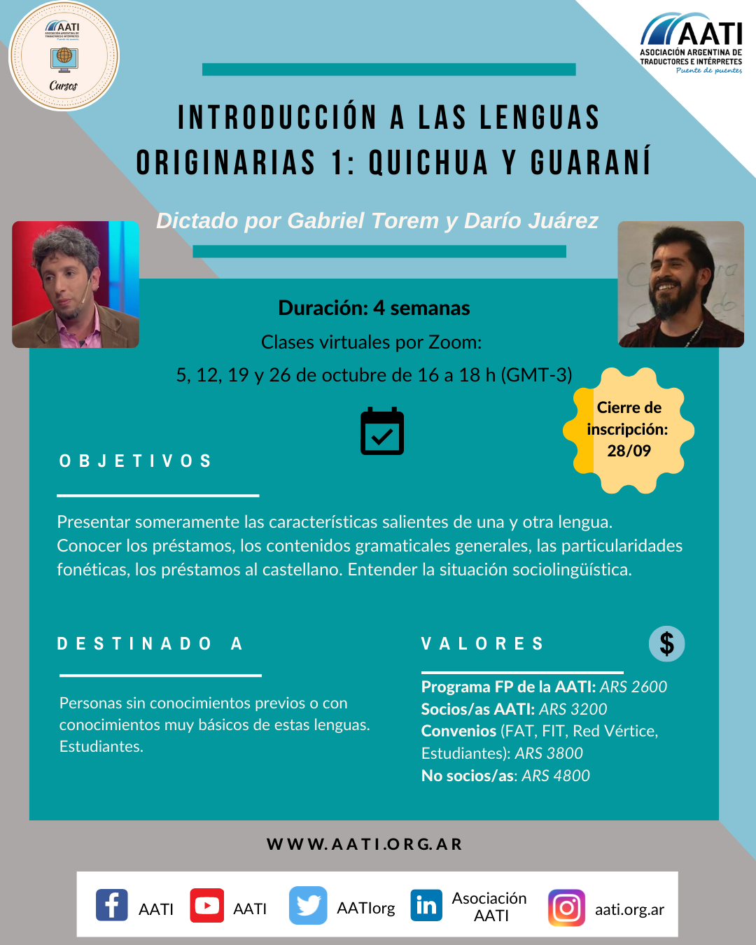 CERRADO: Introducción a las lenguas originarias 1: quichua y guaraní