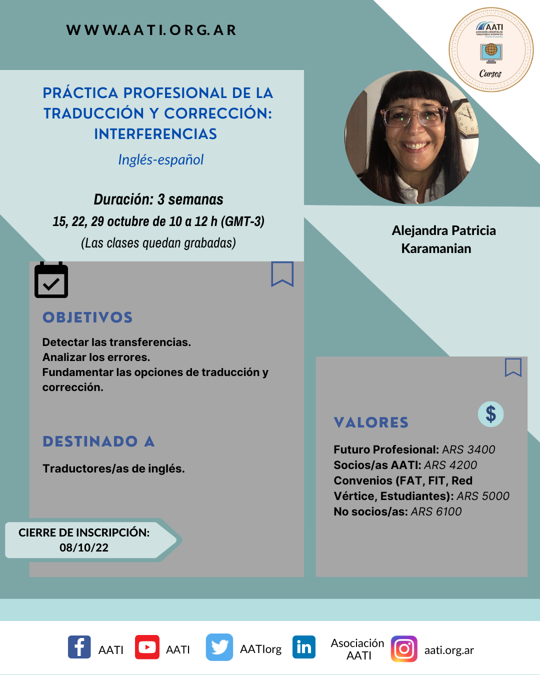 CERRADO: Práctica profesional de la traducción y corrección: Interferencias Inglés-español