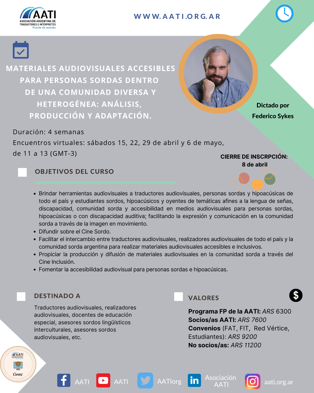 CERRADO: Materiales audiovisuales accesibles para personas sordas dentro de una comunidad diversa y heterogénea: Análisis, producción y adaptación (Federico Sykes)