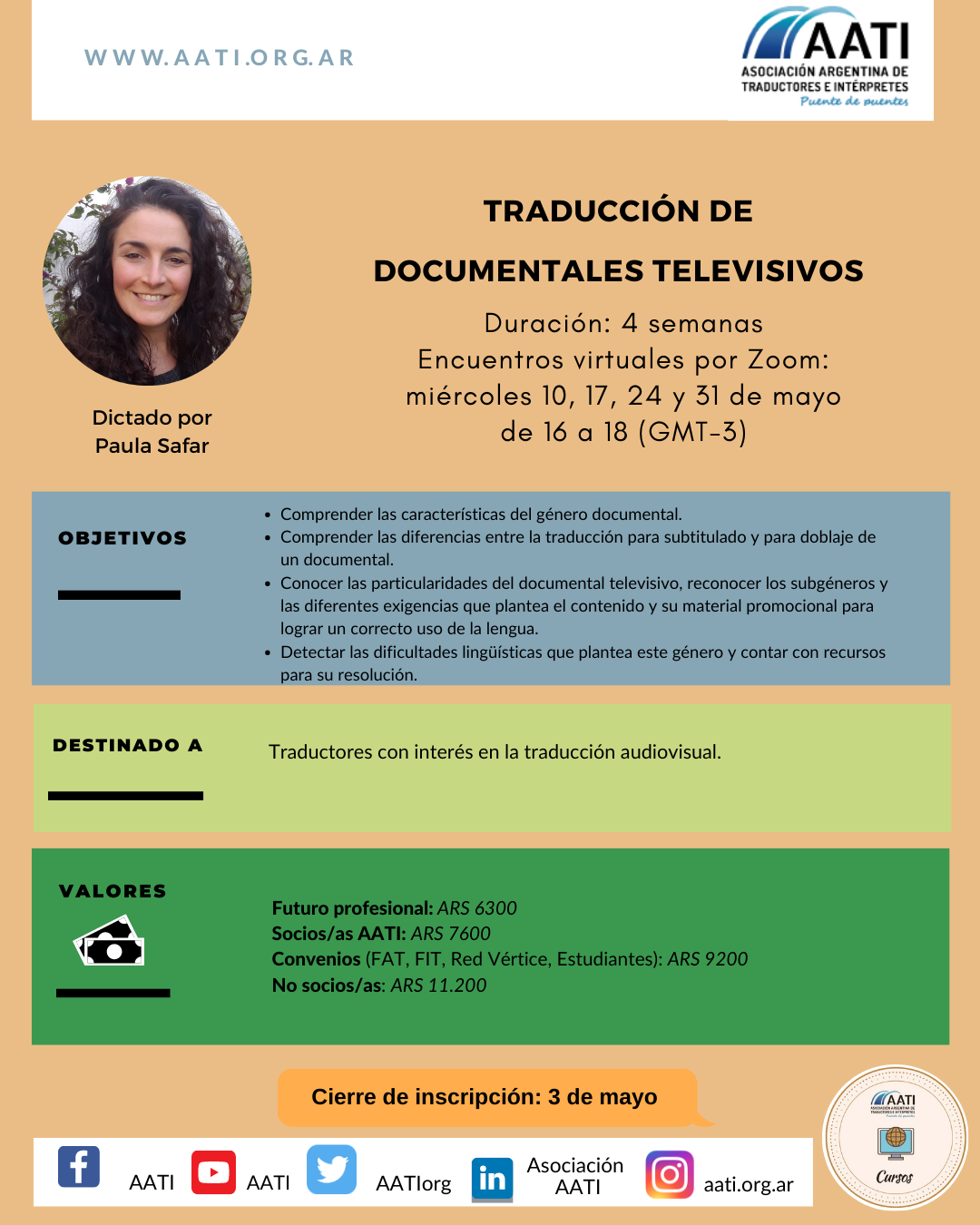 CERRADO: Traducción de documentales televisivos