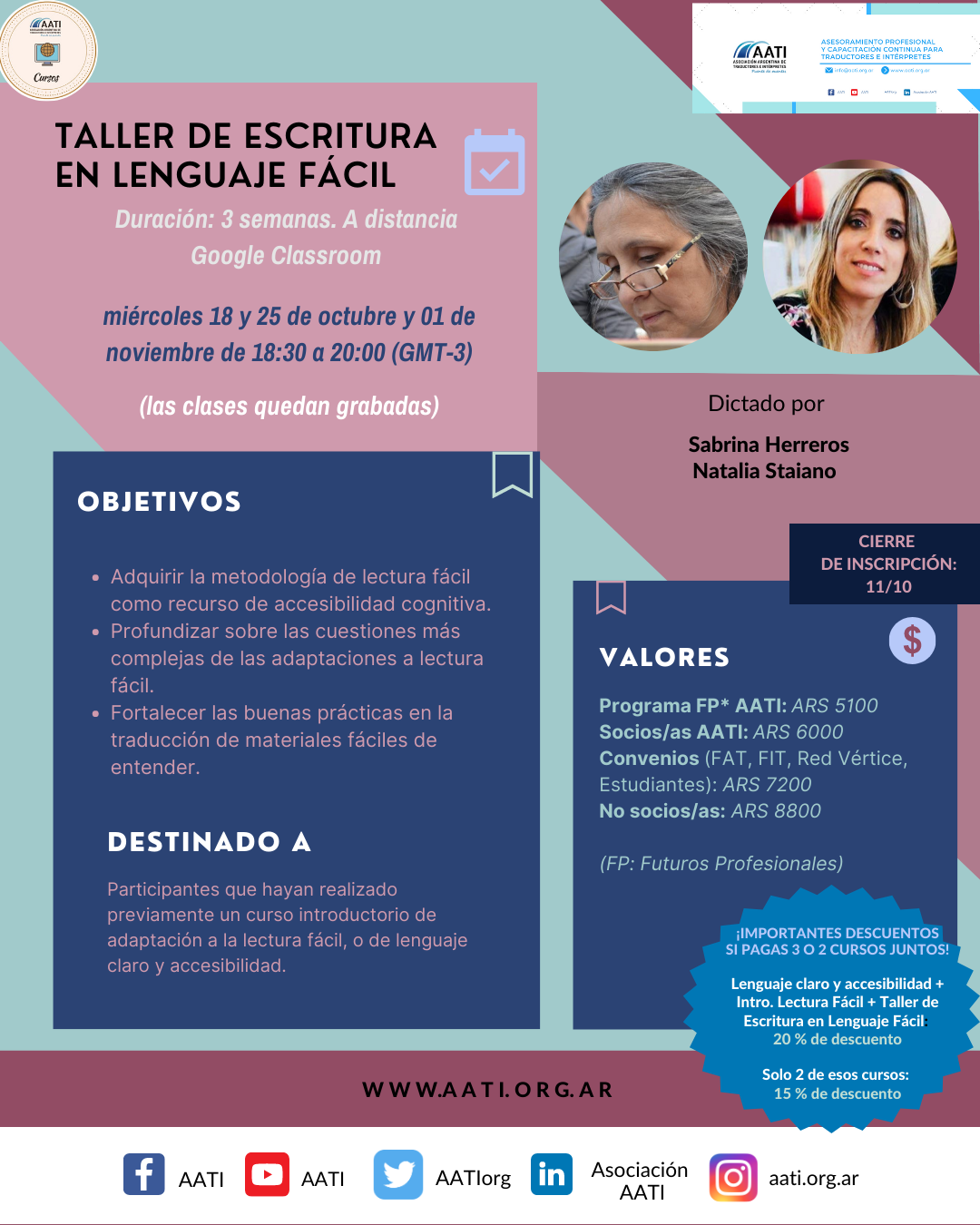 CERRADO: Taller de escritura en lenguaje fácil