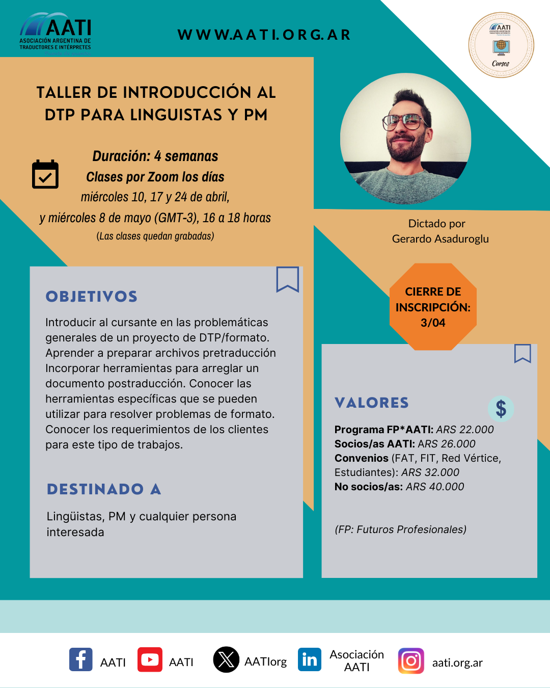 CERRADO: Taller práctico de introducción al DTP para traductores/editores y PM