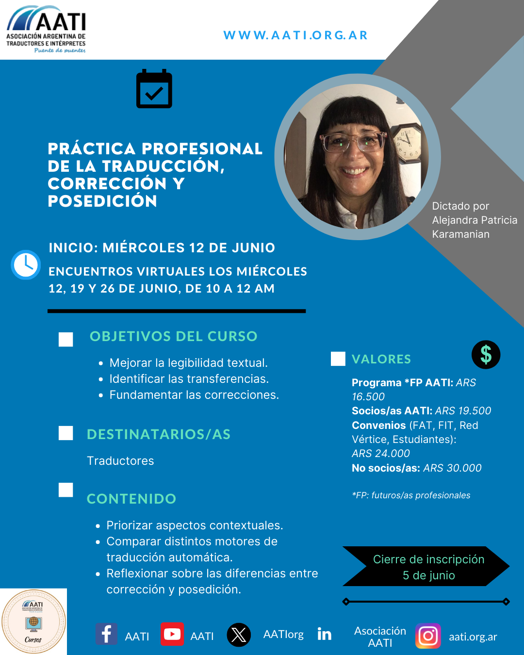 CERRADO: Práctica profesional de la traducción, corrección y posedición