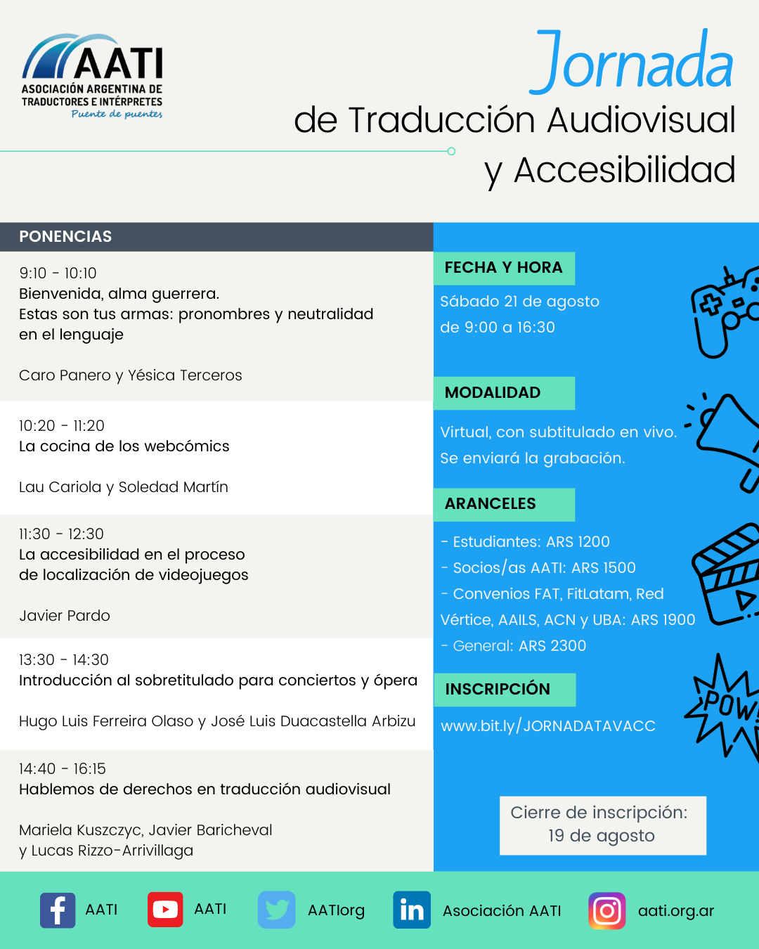 CERRADO: Jornada de Traducción Audiovisual y Accesibilidad