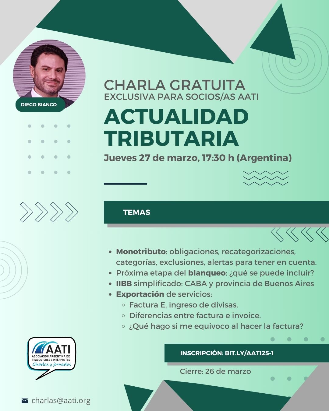 CERRADO: Charla gratuita: Actualidad tributaria
