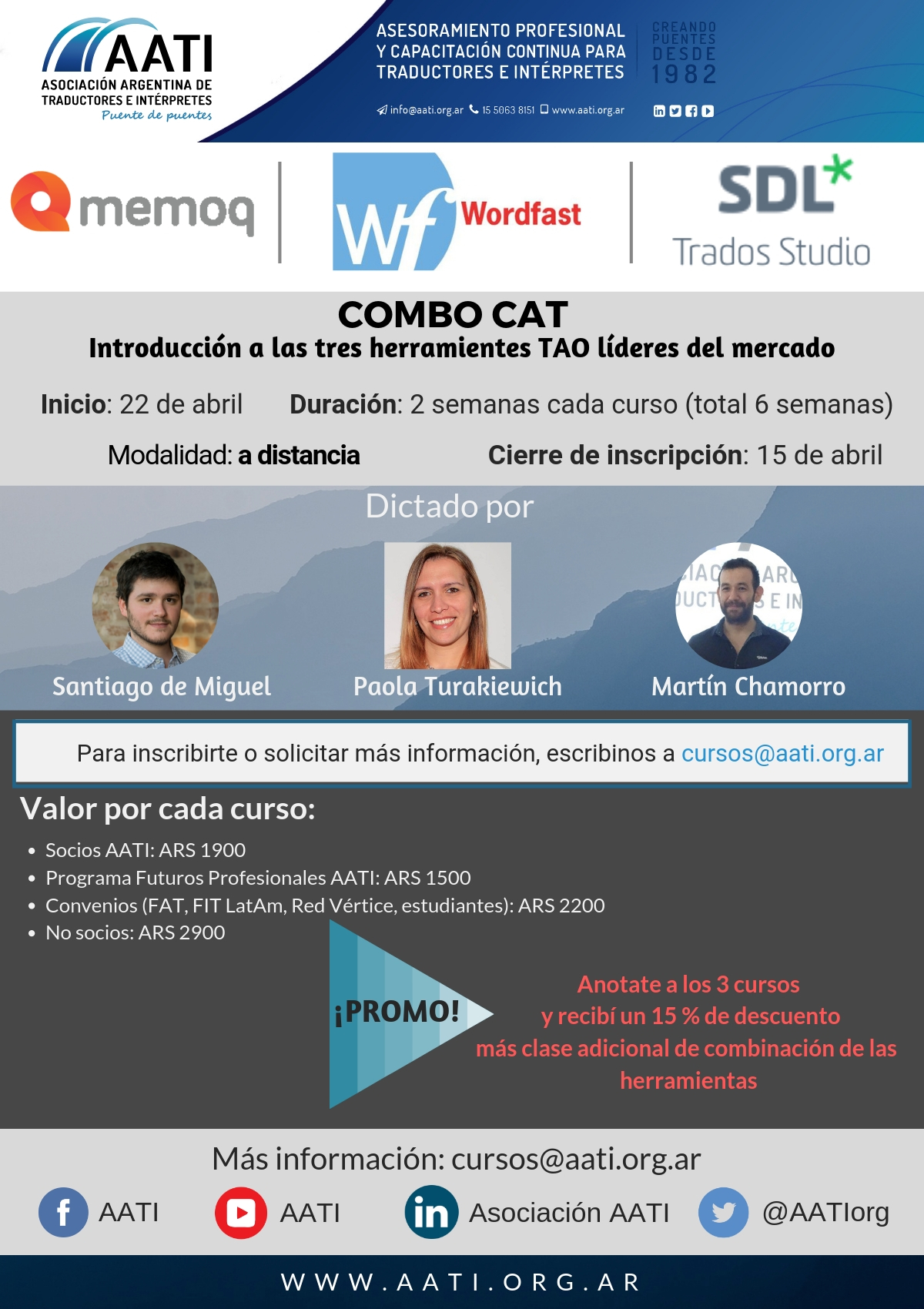 CERRADO: COMBO CAT - Introducción a las tres herramientas TAO líderes del mercado