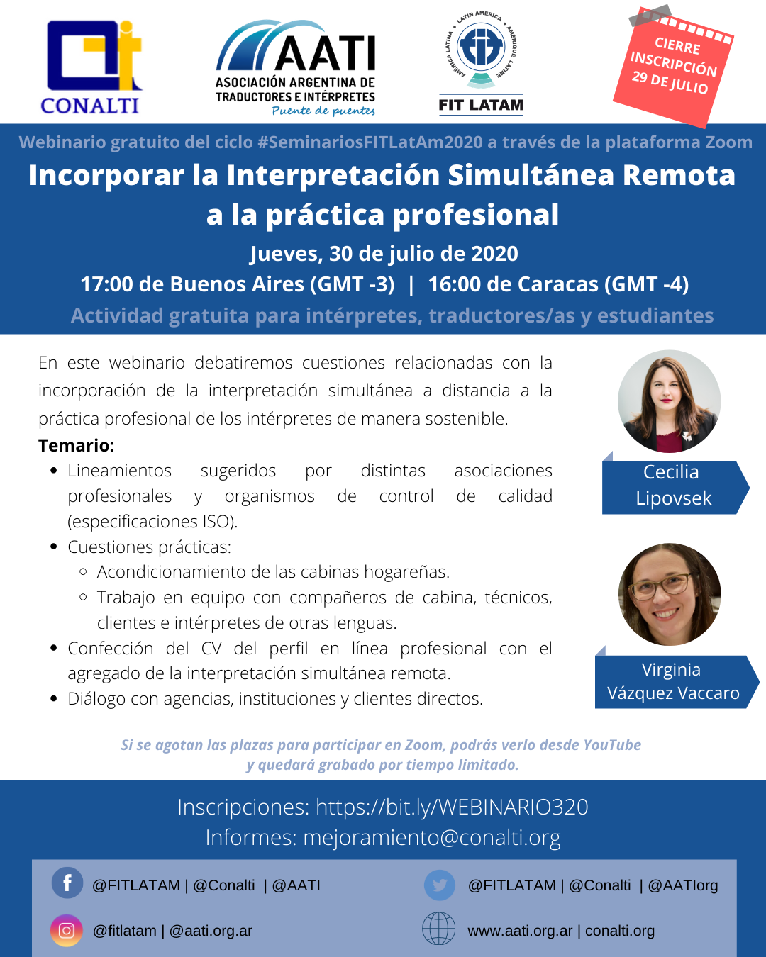 Charla FIT LATAM: Incorporar la Interpretación Simultánea Remota a la práctica profesional