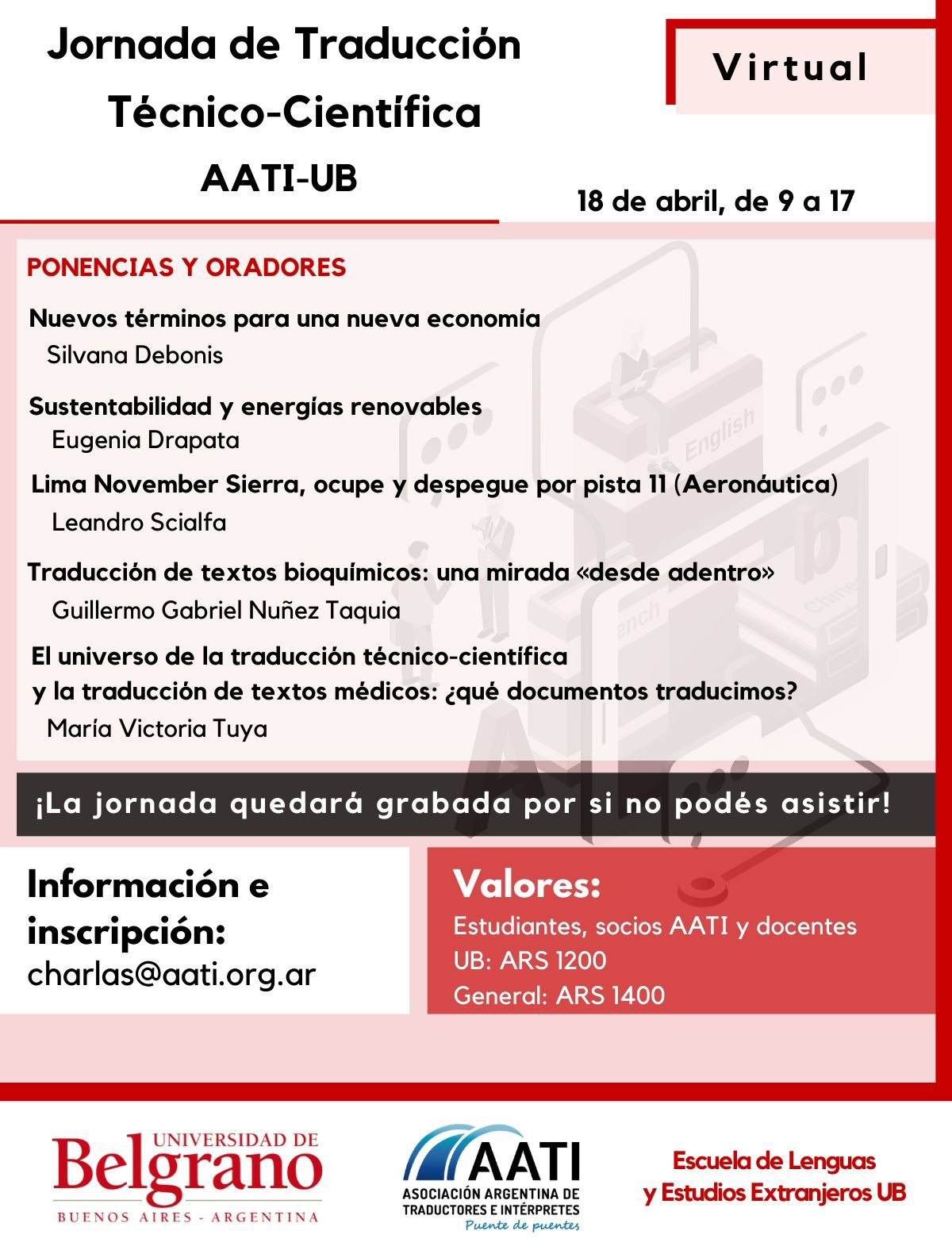CERRADO: Jornada de Traducción Técnico-Científica AATI-UB