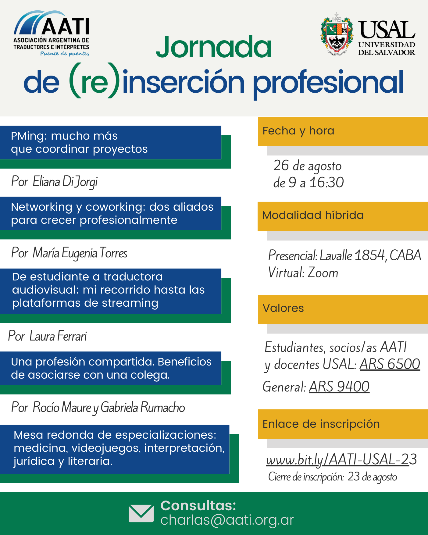 CERRADO: Jornada de (re)inserción profesional AATI-USAL 2023