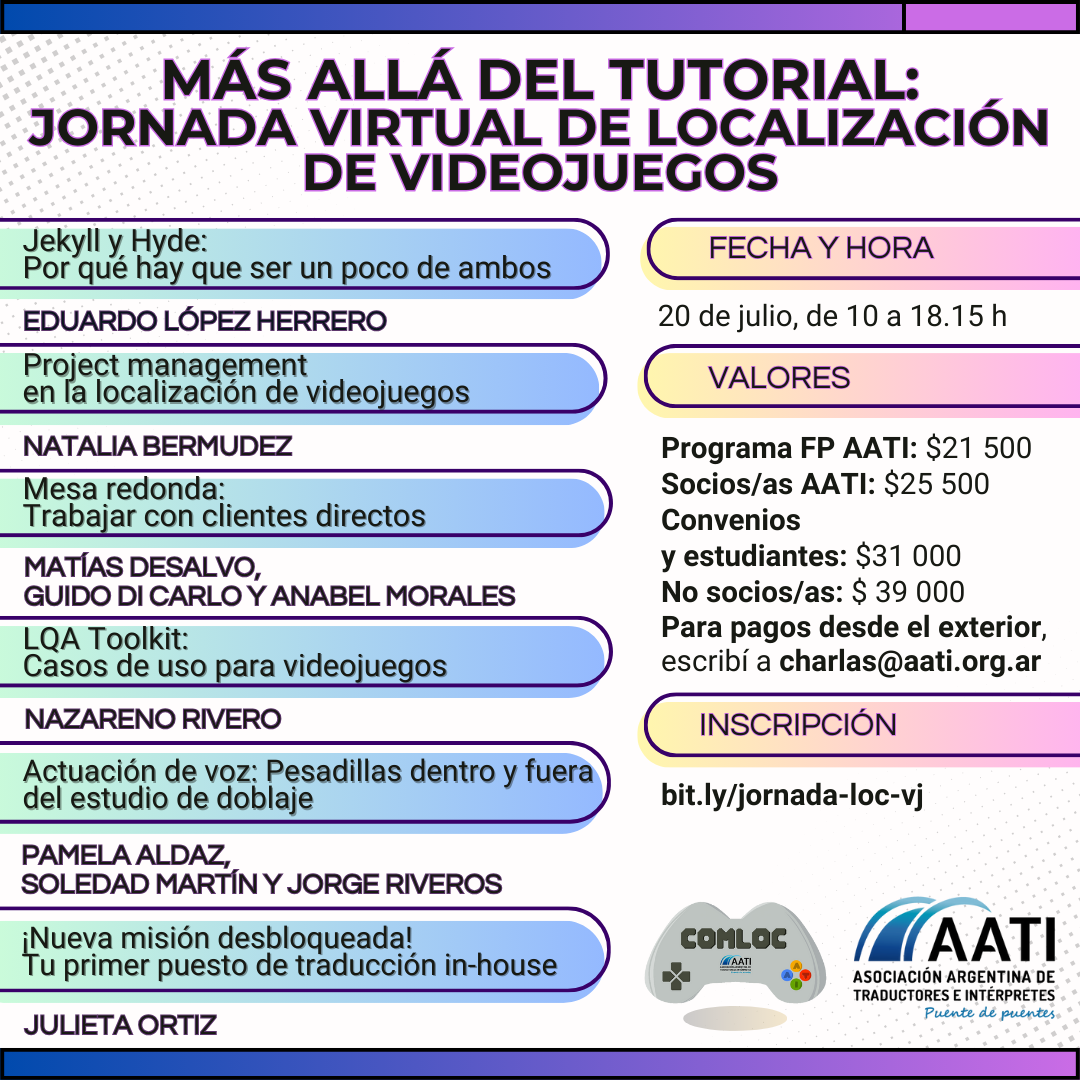 CERRADO: Más allá del tutorial: Jornada virtual de localización de videojuegos