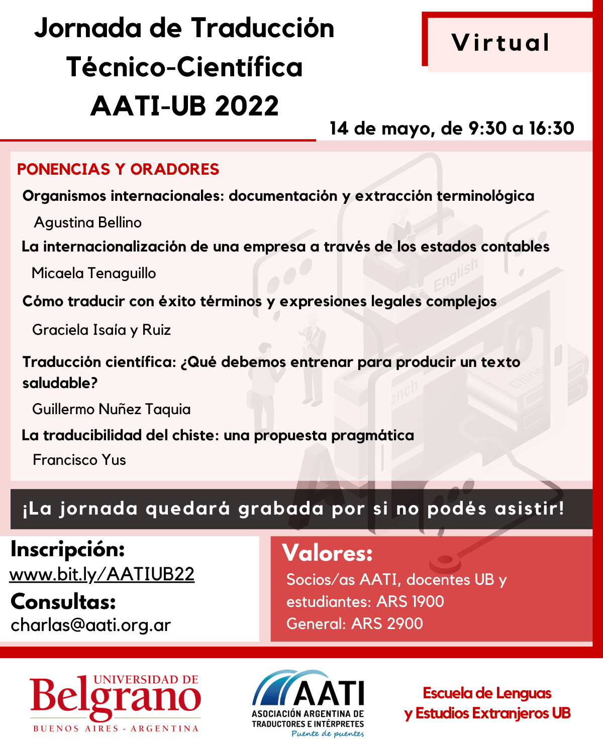 CERRADO: Jornada de Traducción Técnico-Científica AATI-UB 2022