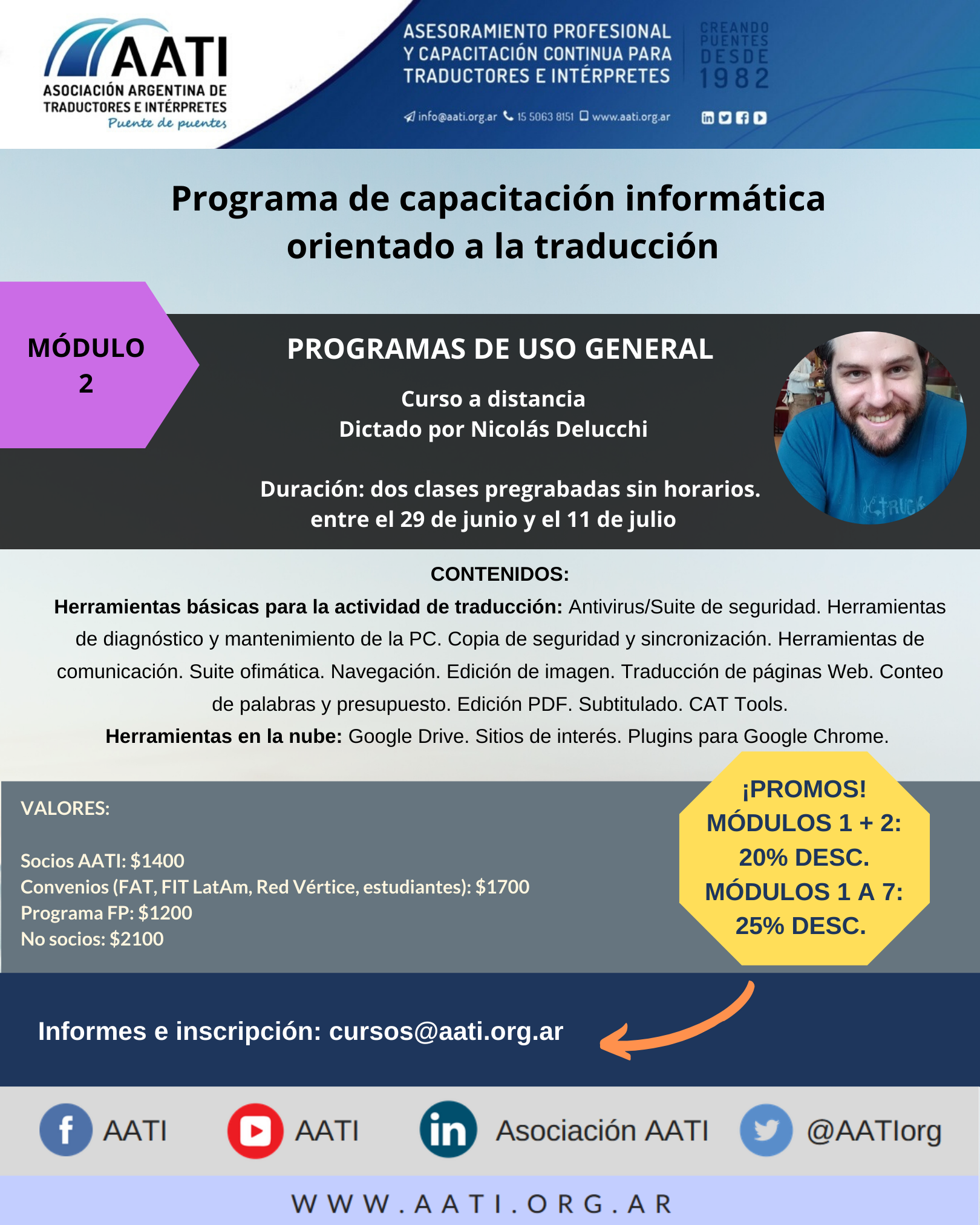CERRADO: Módulo 2: Programas de uso general (Programa de capacitación informática orientado a la traducción)