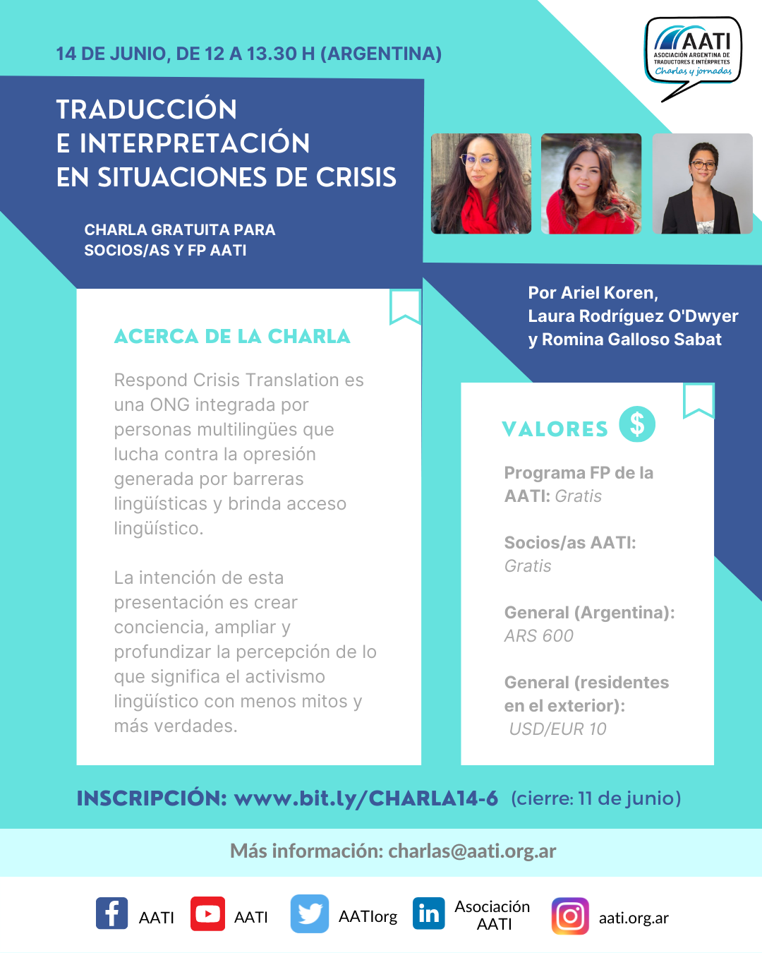 CERRADO: Charla: Traducción e interpretación en situaciones de crisis