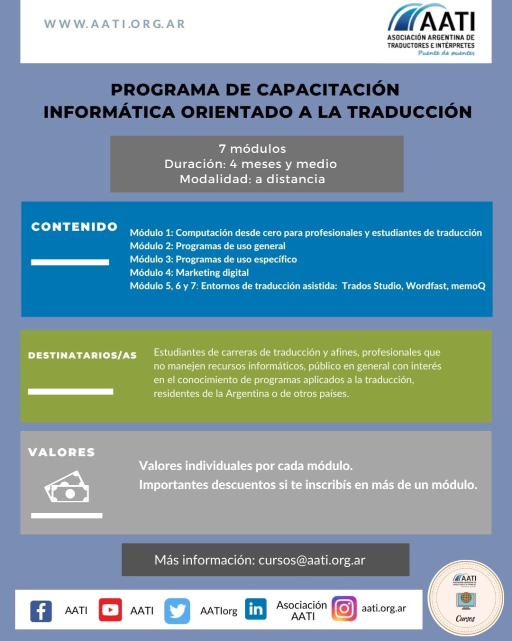Programa de capacitación informática orientado a la traducción 2021