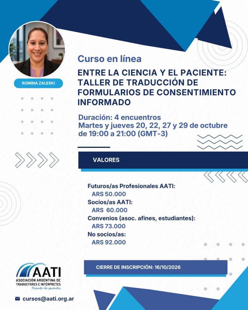 Entre la ciencia y el paciente: taller de traducción de formularios de consentimiento informado