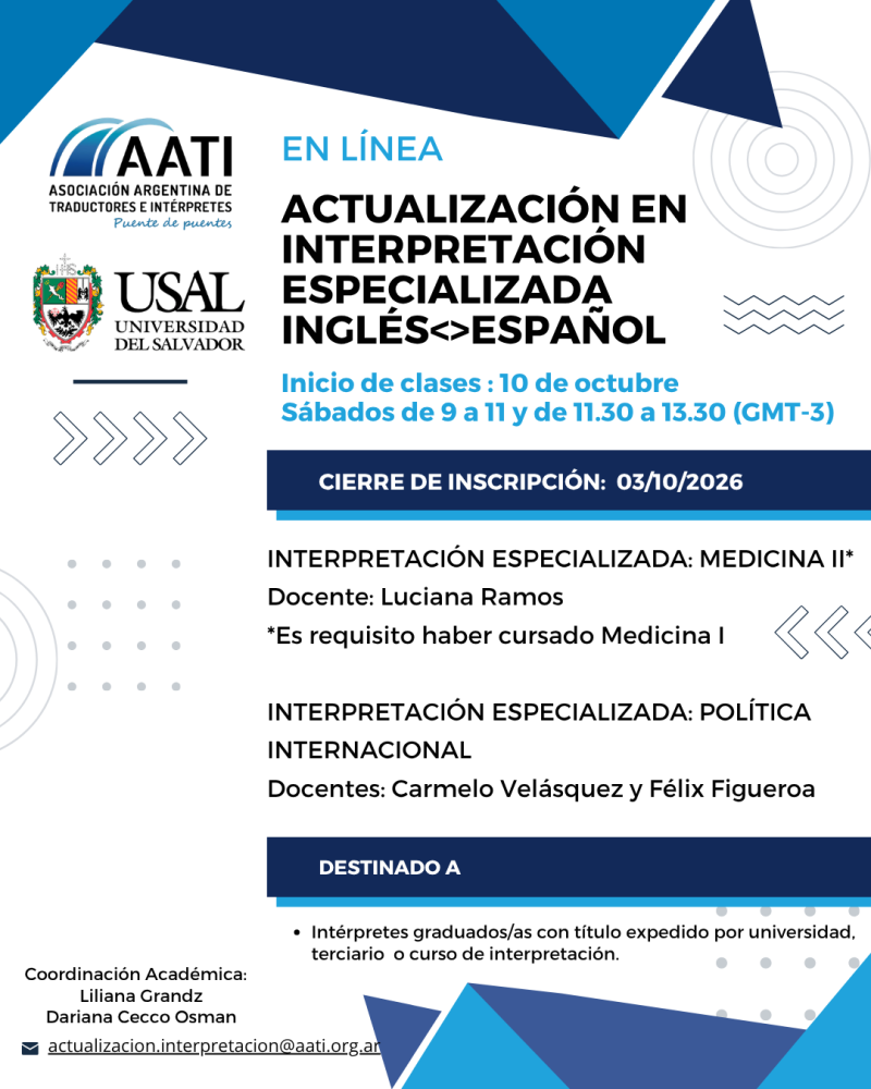 Actualización en Interpretación AATI-USAL 4to bimestre